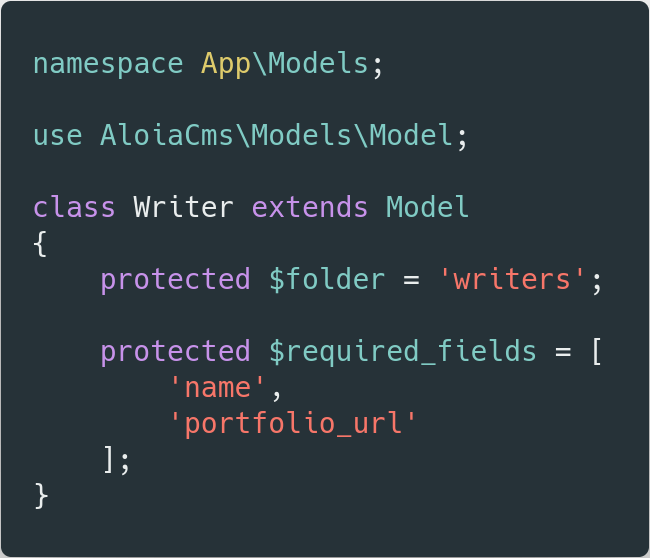 Models code screenshot